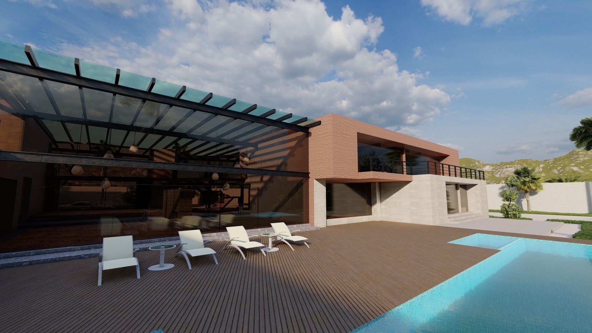 Casa Scene-villa-modern house 3D model_7