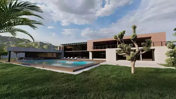 Casa Scene-villa-modern house 3D model