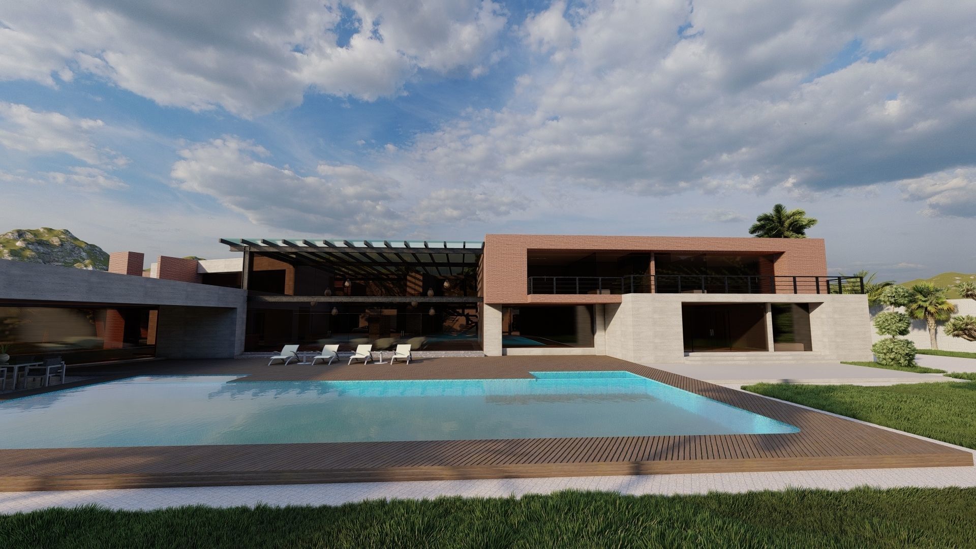 Casa Scene-villa-modern house 3D model_4