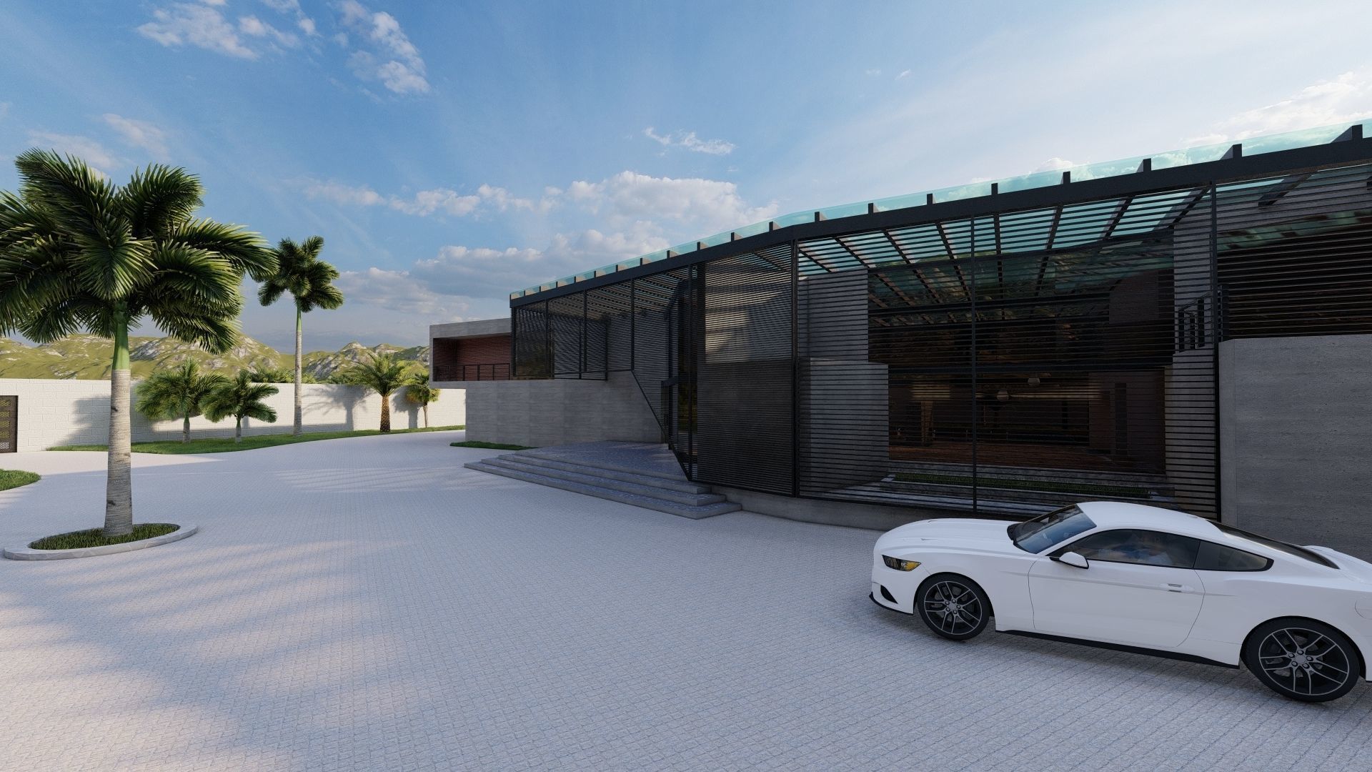 Casa Scene-villa-modern house 3D model_9