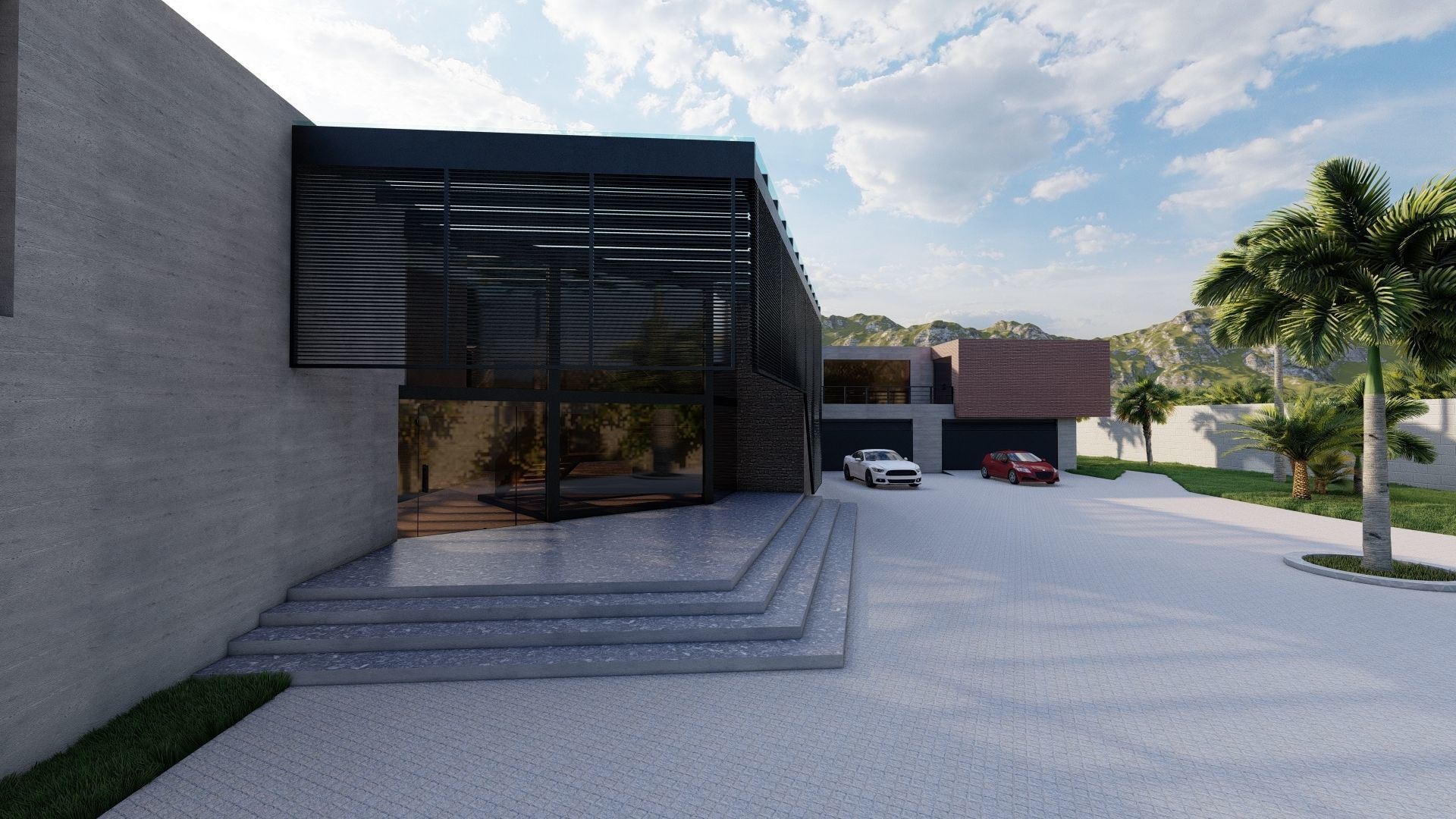 Casa Scene-villa-modern house 3D model_6