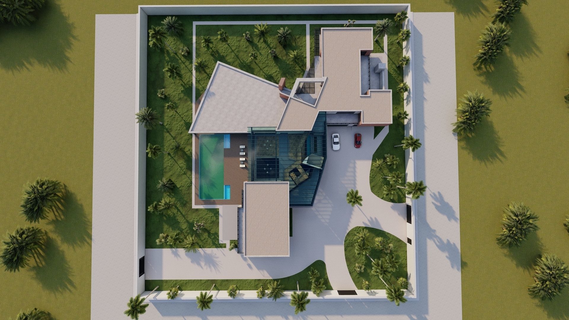 Casa Scene-villa-modern house 3D model_15