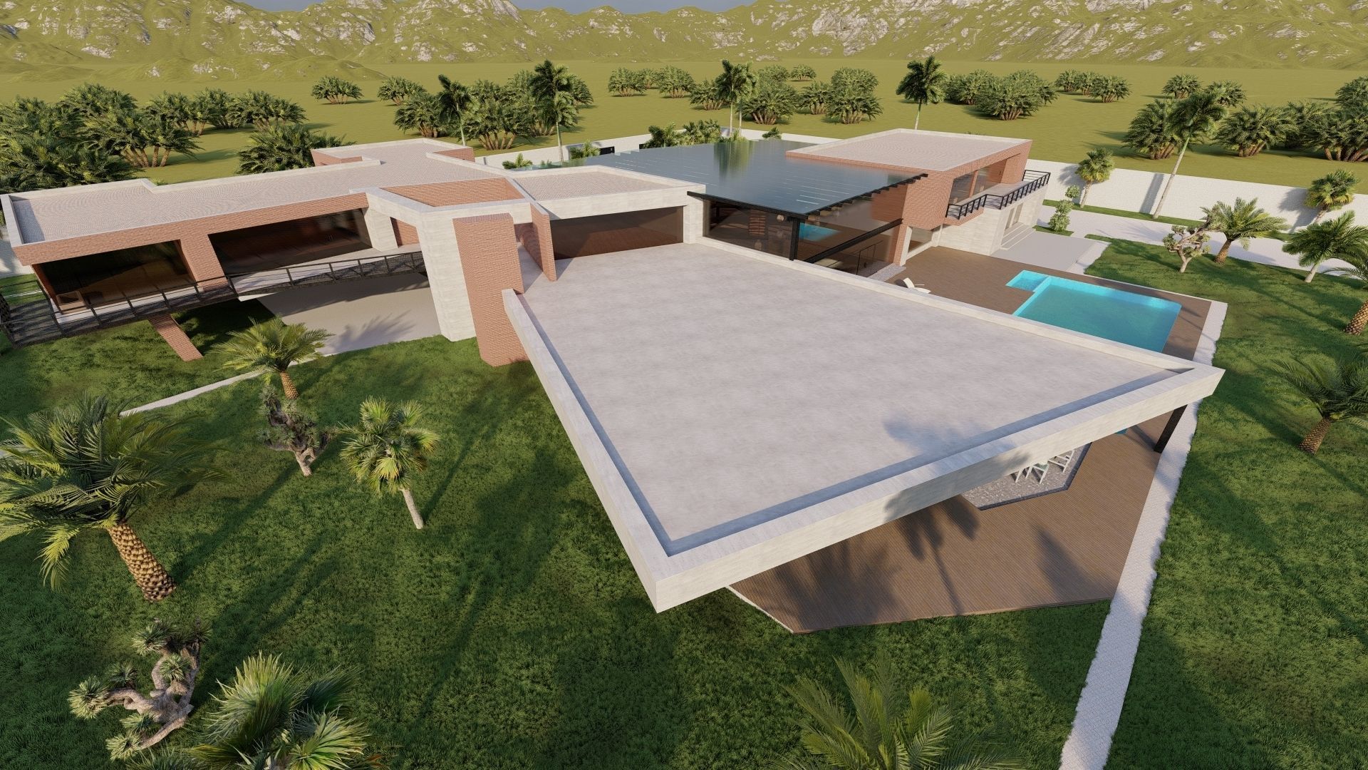 Casa Scene-villa-modern house 3D model_12