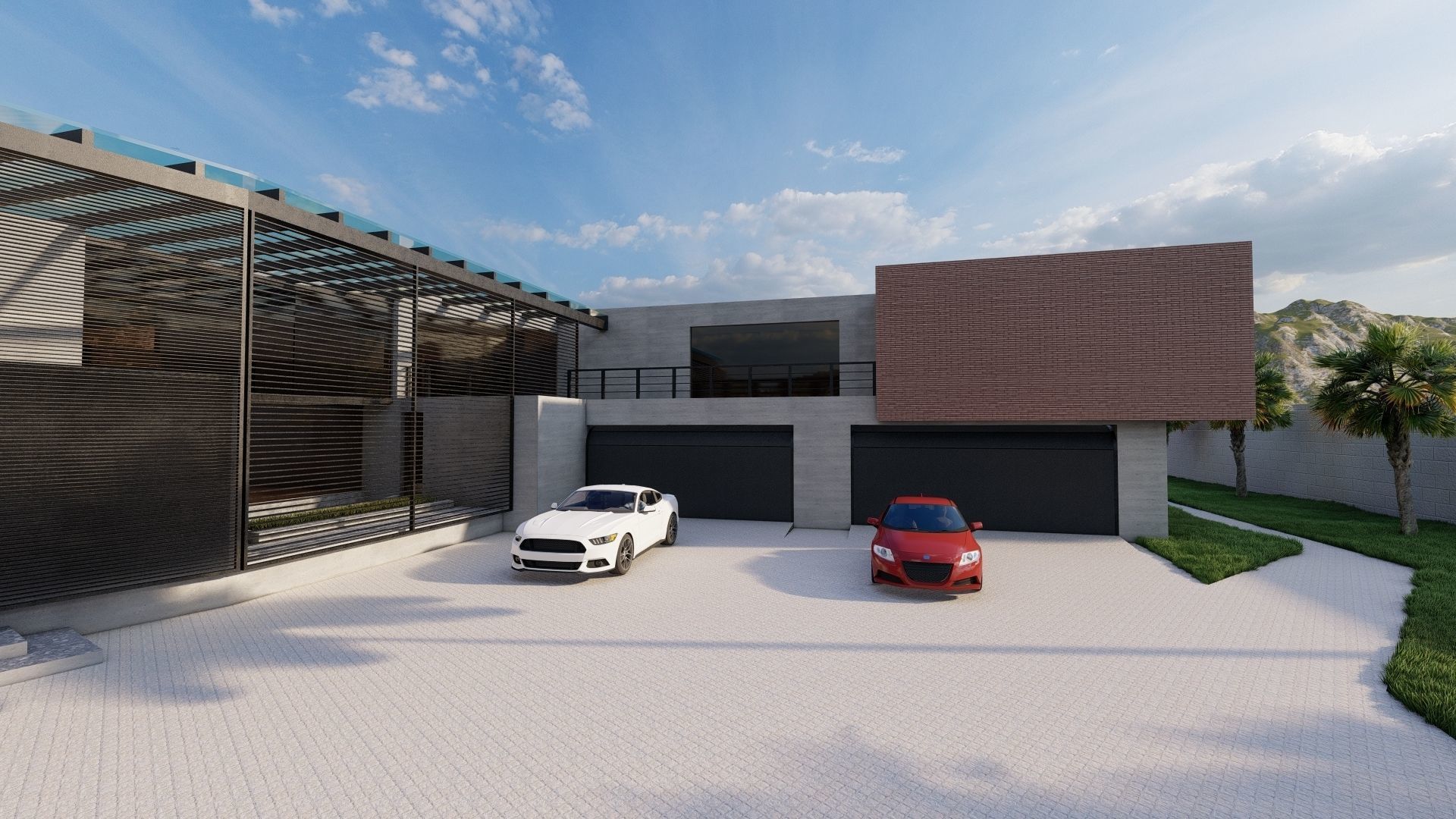 Casa Scene-villa-modern house 3D model_8