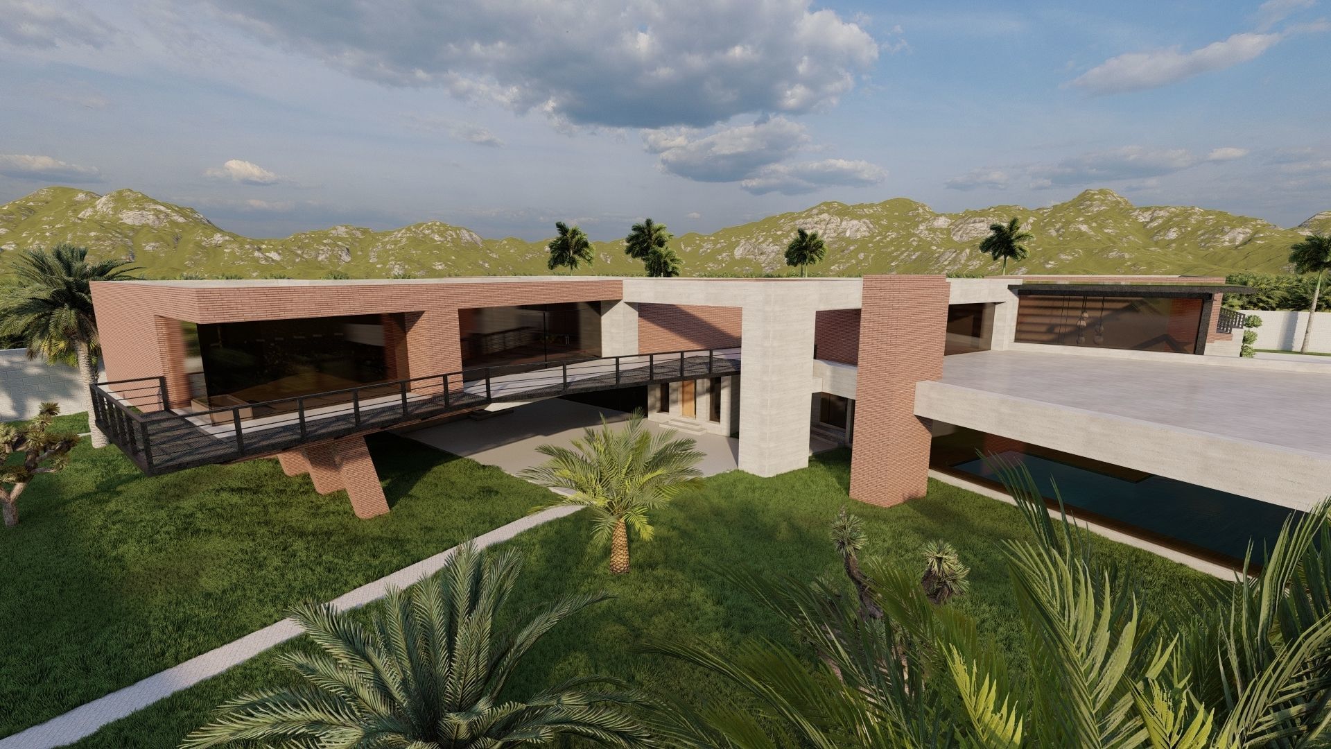 Casa Scene-villa-modern house 3D model_23