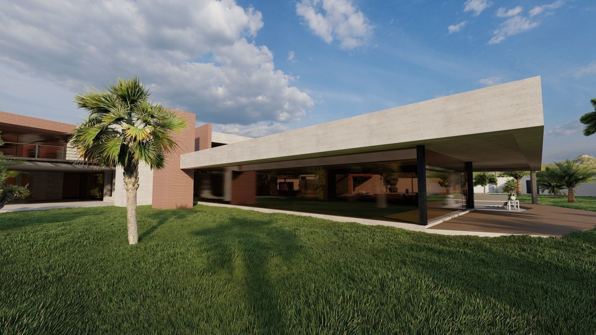 Casa Scene-villa-modern house 3D model_3