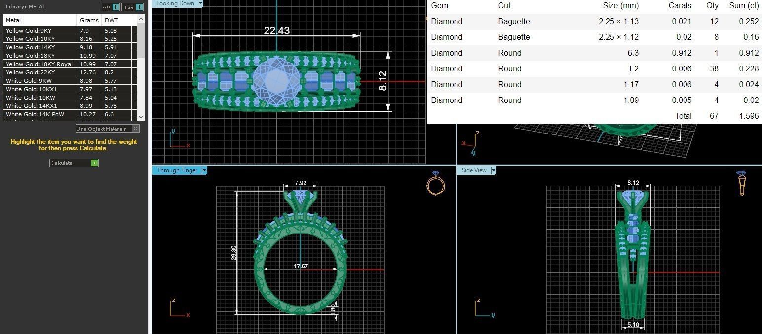 Emeralds Bridal Set 3dm stl renders details 3D print model_2