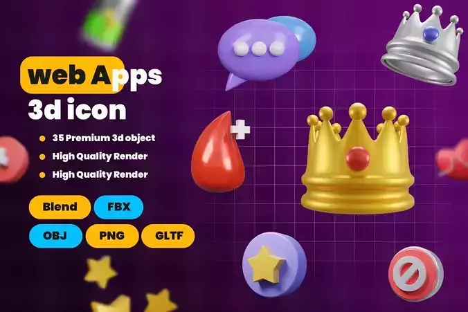 Web Apps 3d Illustration Icon Pack 3D model