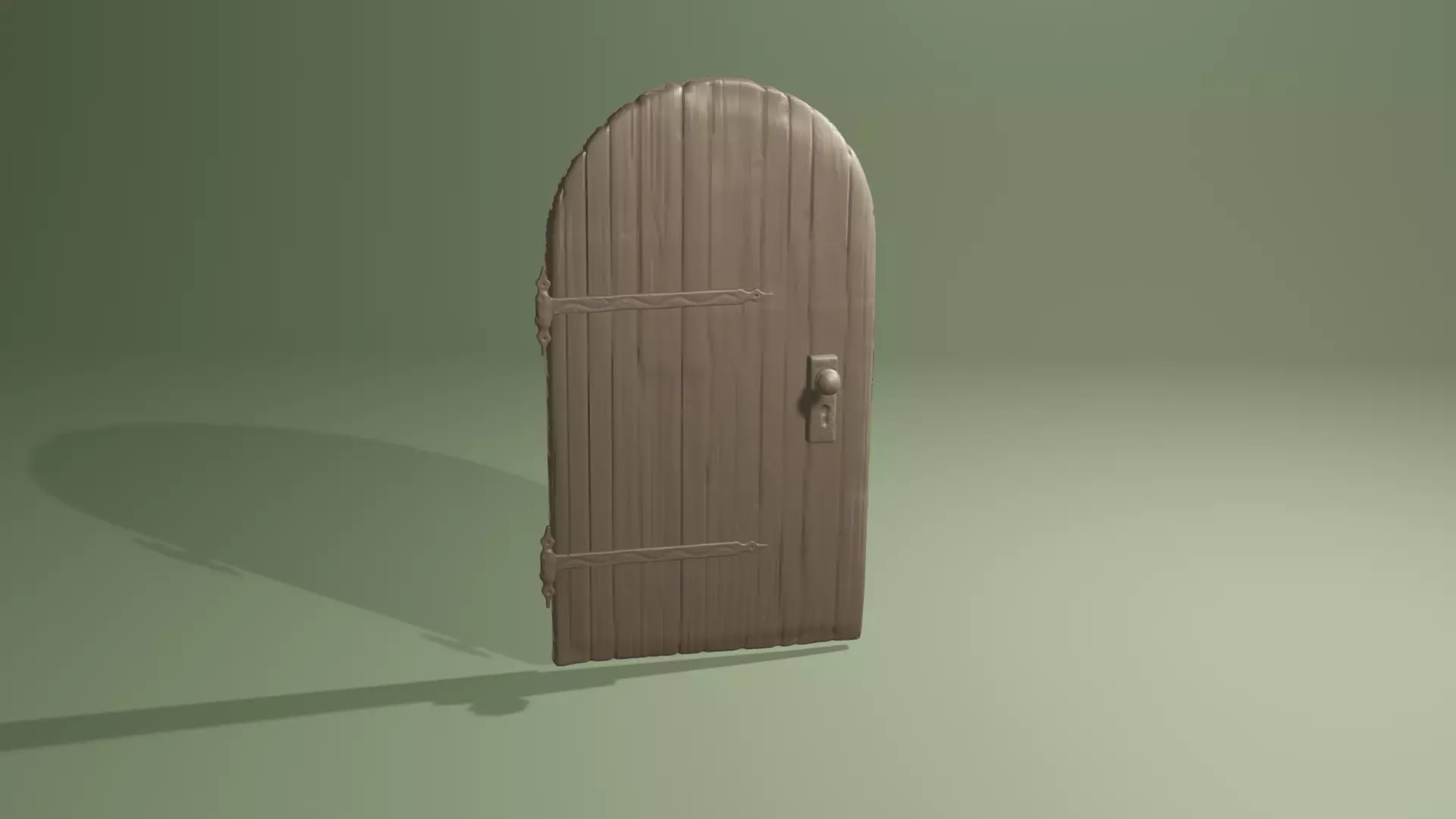 Old wooden european barndoor farm door castledoor medival 3D print model