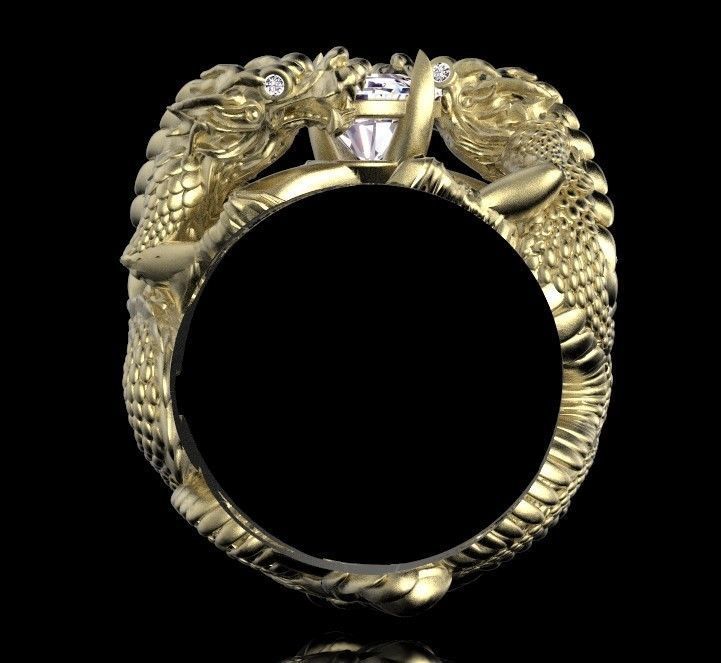 ring gold 3D print model_3