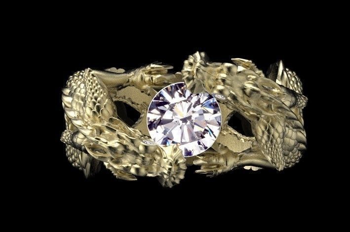 ring gold 3D print model_39