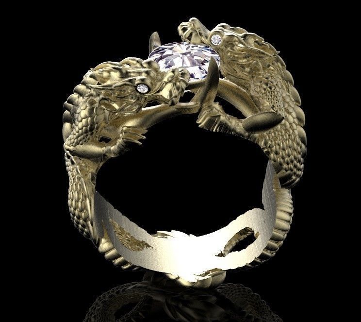 ring gold 3D print model_38