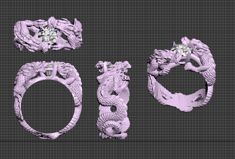 ring gold 3D print model_48