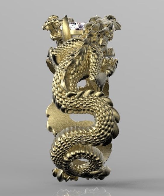 ring gold 3D print model_23