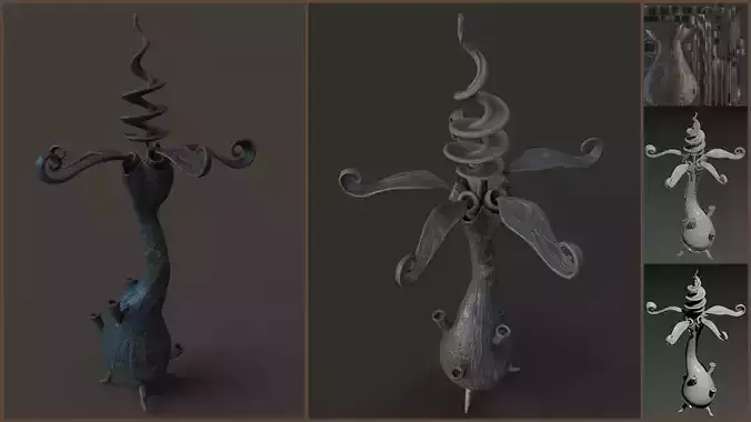 Stylized Fantasy Spiral Flower