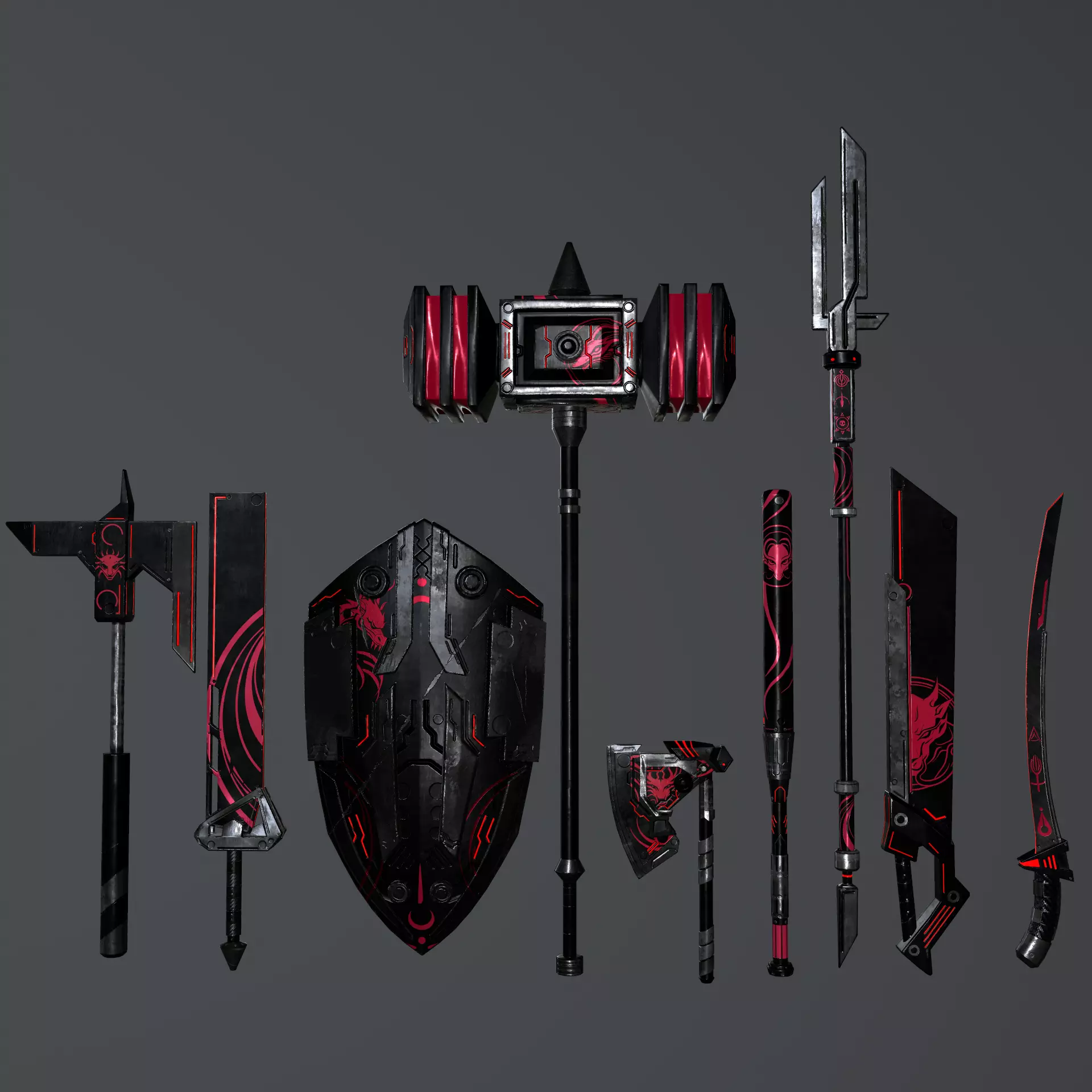 Melee Weapon Pack Sci Fi Design Low-poly 3D model_0