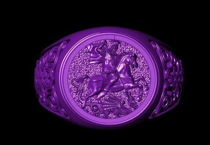 Saint george Ring 3D print model_2