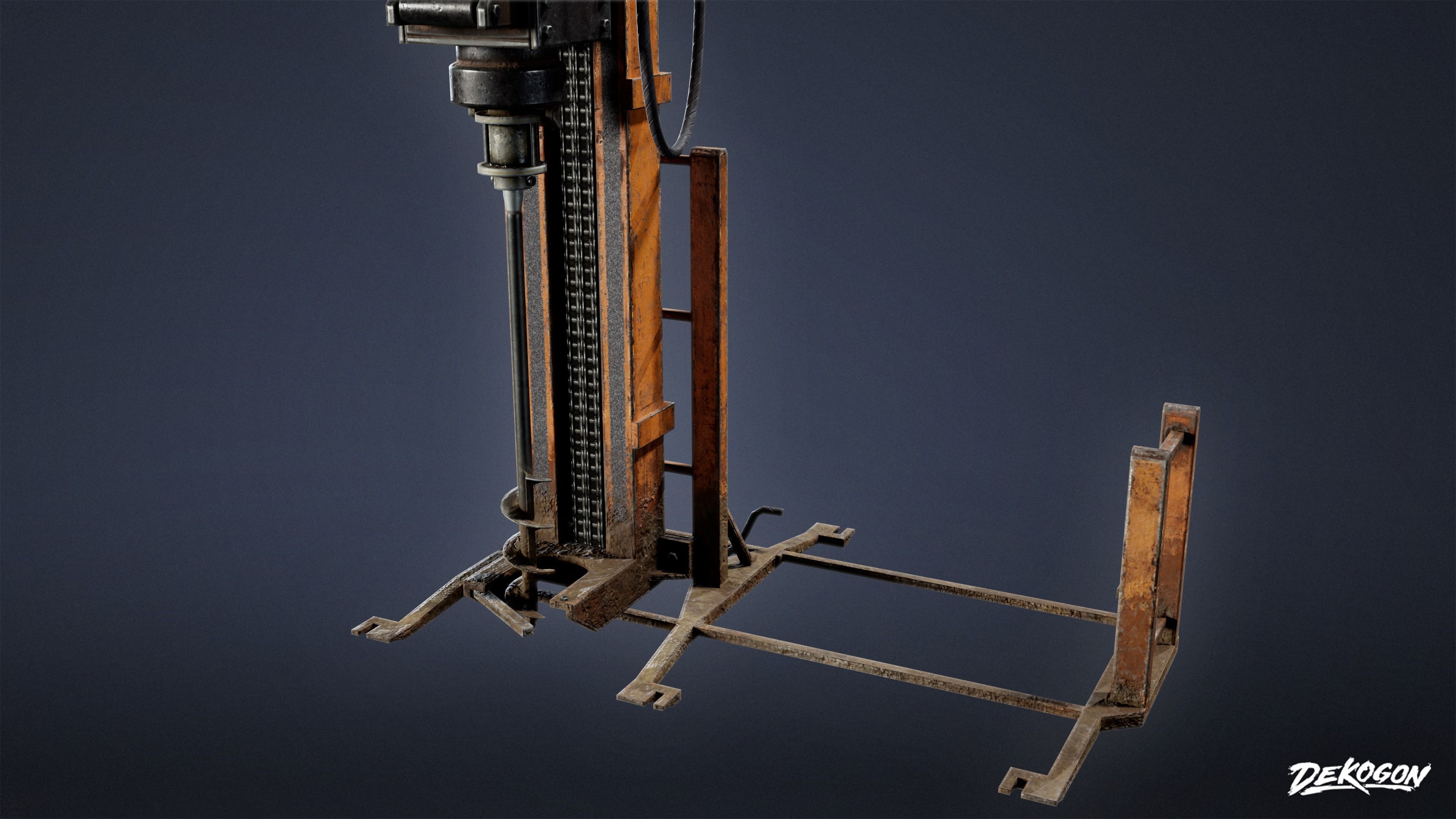 INDUSTRY - Mining Drill 01 - LOW POLY Low-poly 3D model_8