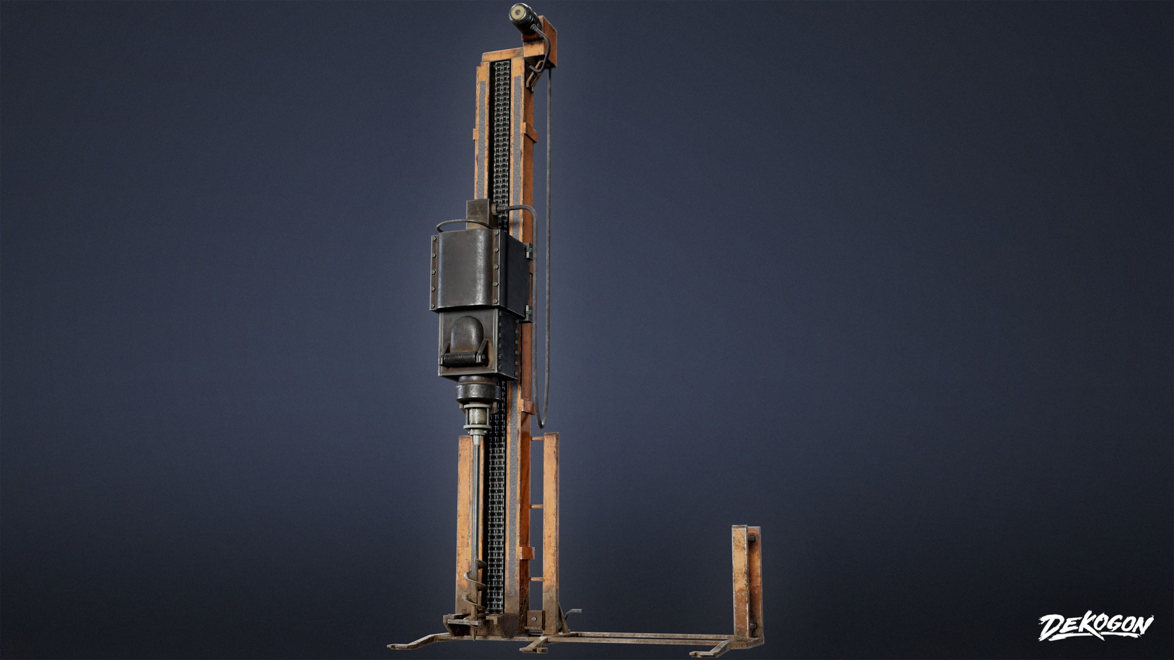 INDUSTRY - Mining Drill 01 - LOW POLY Low-poly 3D model_6