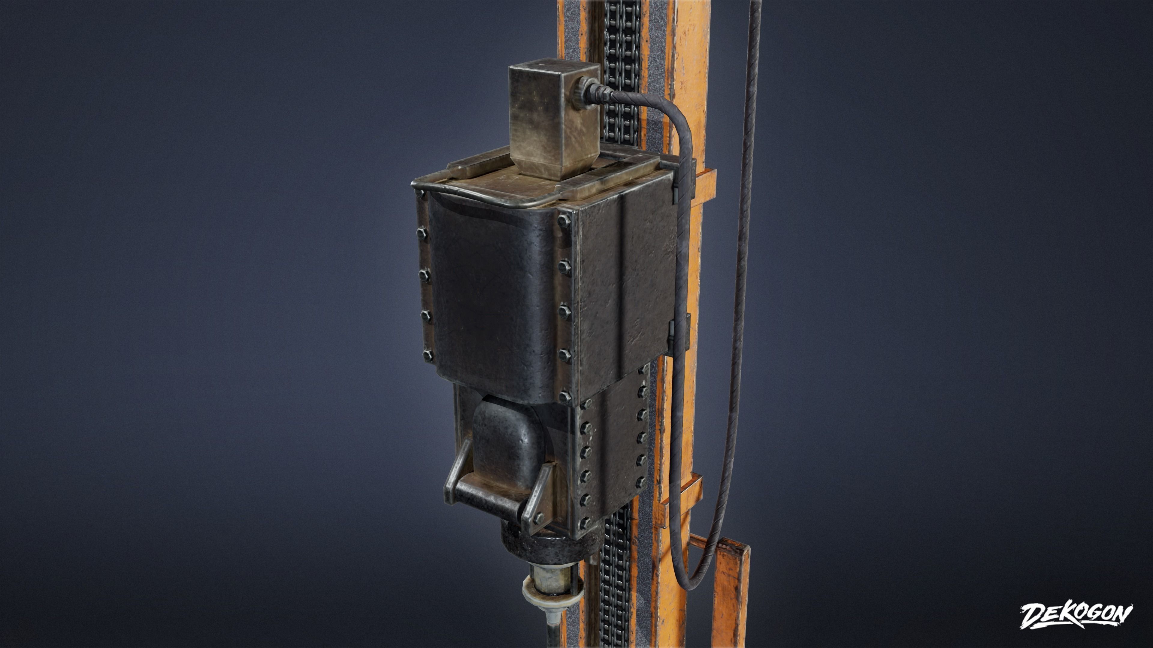 INDUSTRY - Mining Drill 01 - LOW POLY Low-poly 3D model_7