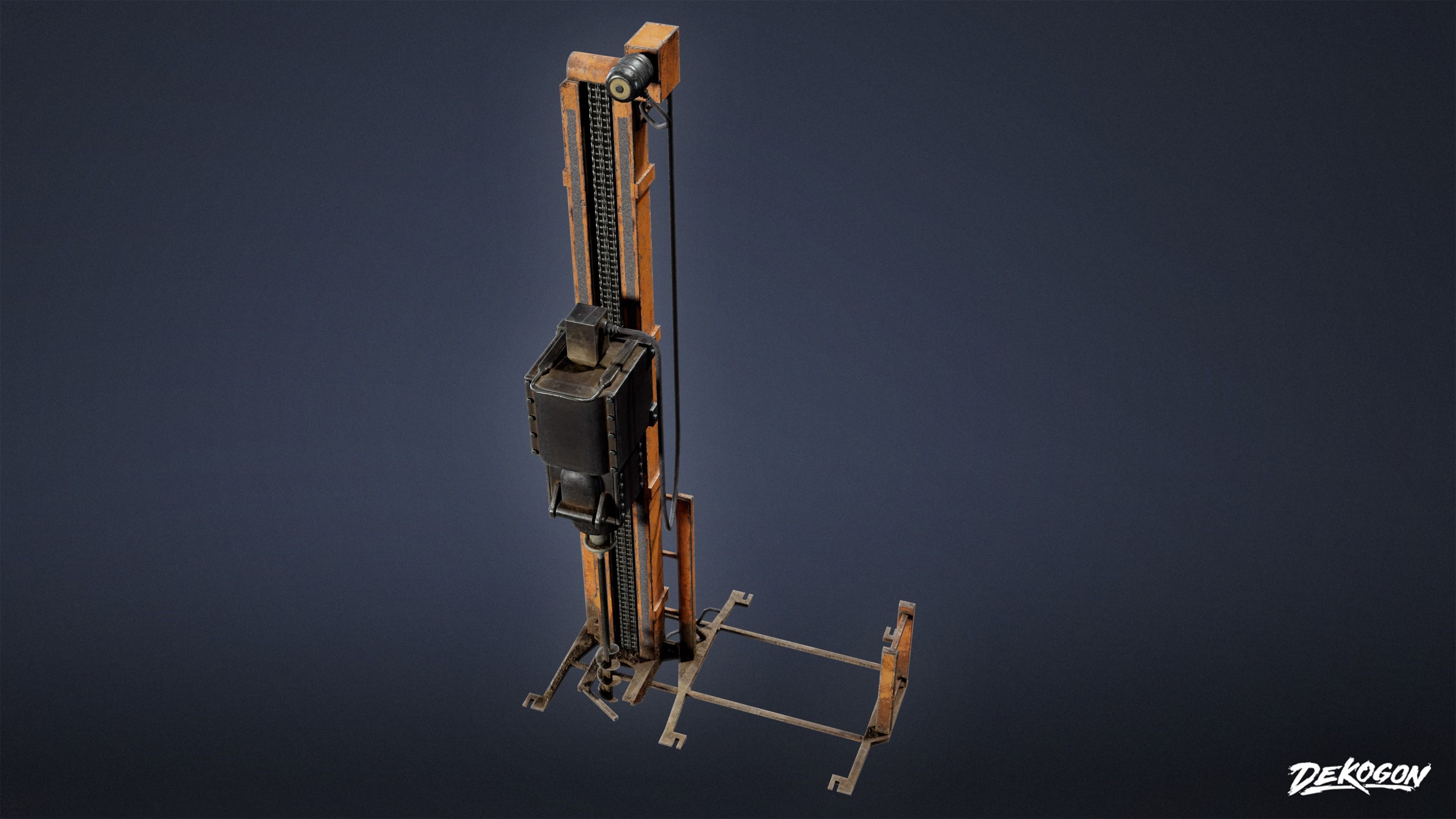 INDUSTRY - Mining Drill 01 - LOW POLY Low-poly 3D model_5