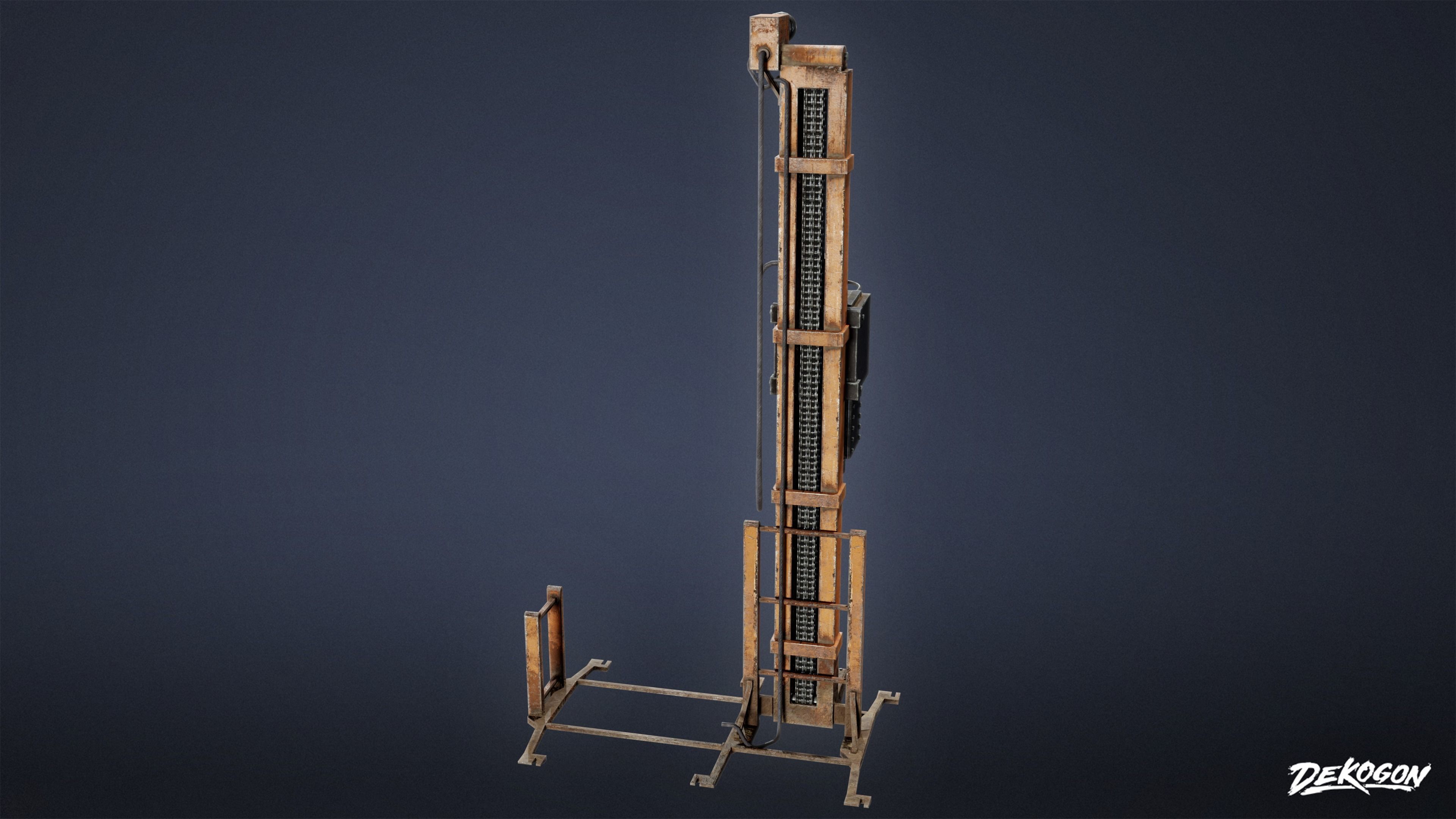 INDUSTRY - Mining Drill 01 - LOW POLY Low-poly 3D model_4