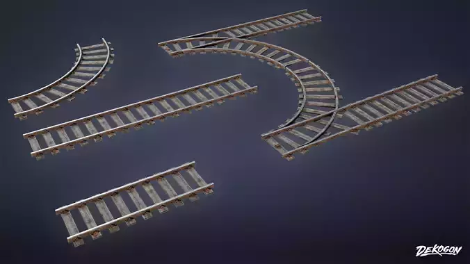 INDUSTRY - Railroad Line 01 - LOW POLY