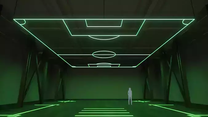 Hanging Neon Soccer Field