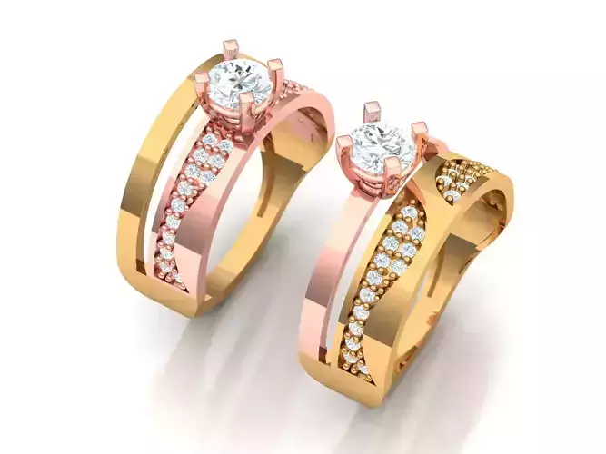 Womens Twopiece solitaire ring