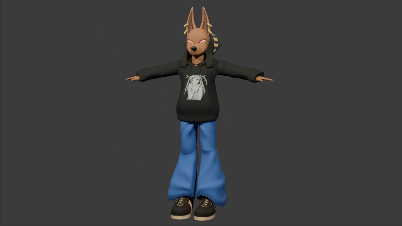 3d dog vrchat Low-poly 3D model_1