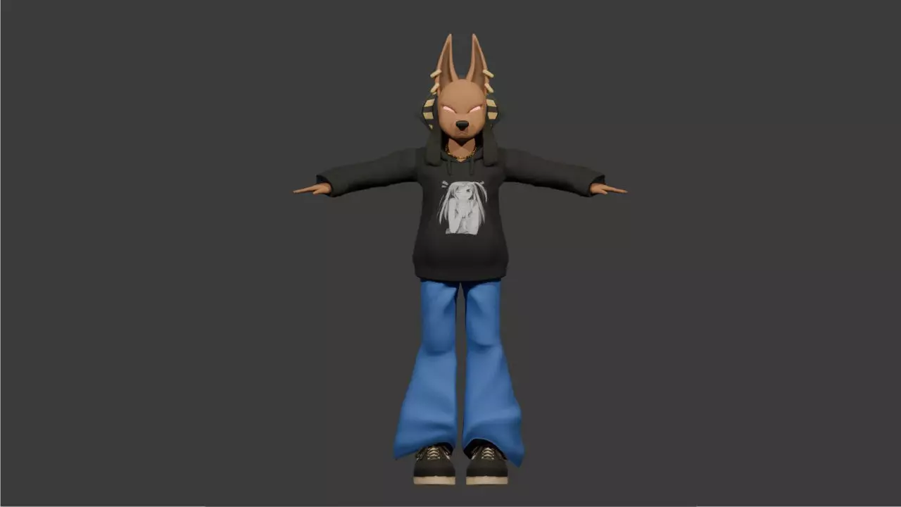 3d dog vrchat Low-poly 3D model_0