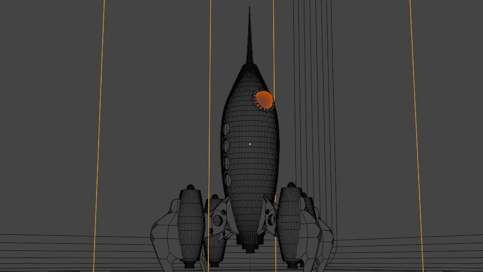 Retro style 3d rocket 3D model_5