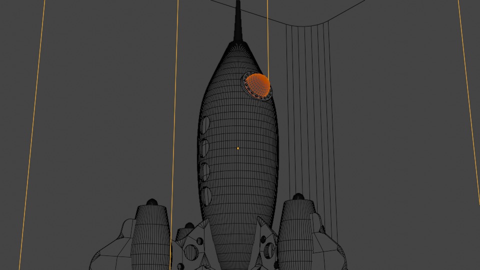 Retro style 3d rocket 3D model_4