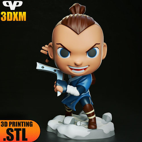 Sokka Chibi STL for 3D Printing ChibiSTL 3DXM 3D print model