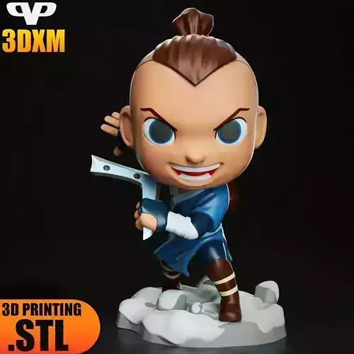 Sokka Chibi STL for 3D Printing ChibiSTL 3DXM