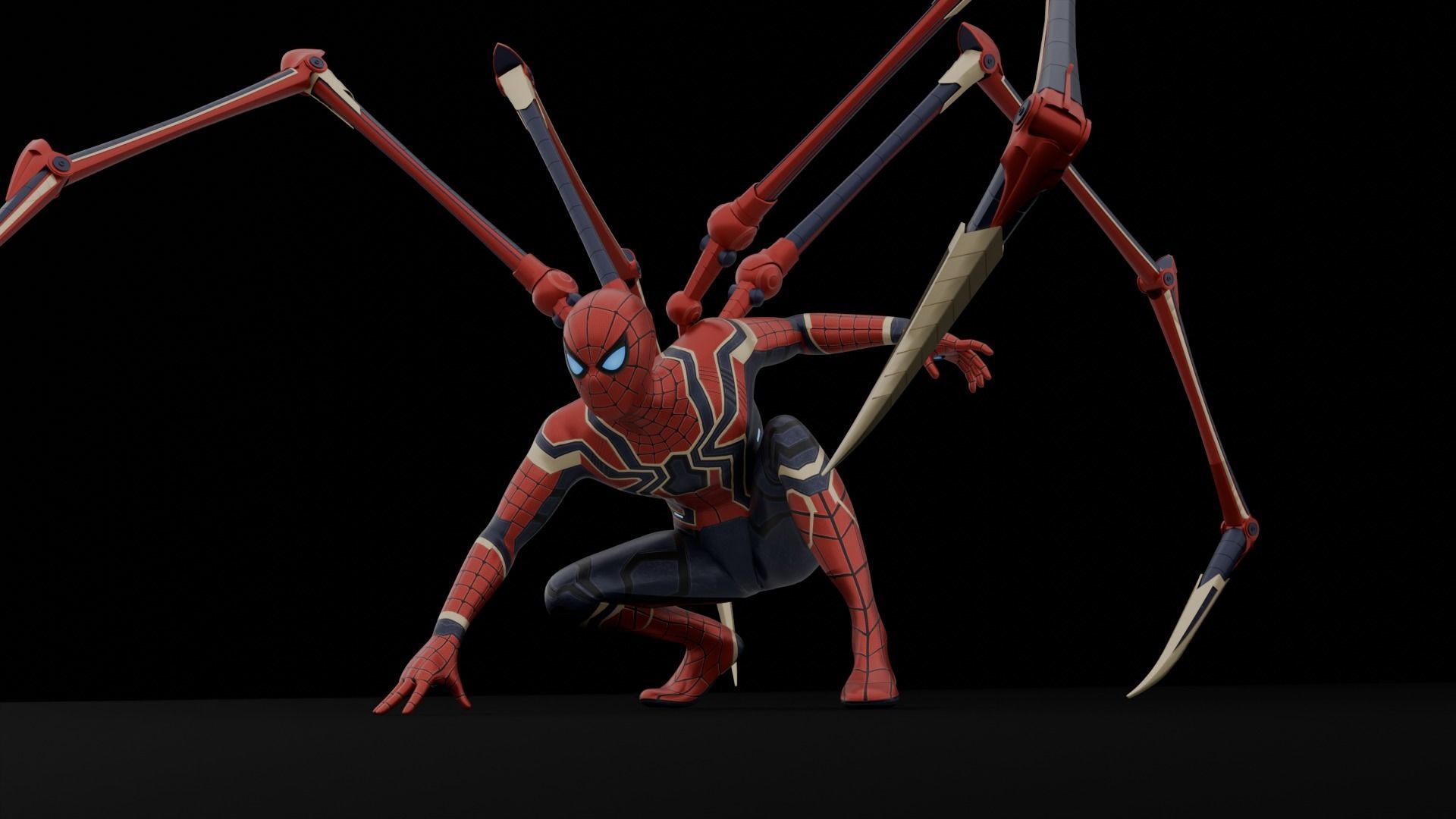 Iron Spider Infinity War Marvel Character 3D model_2