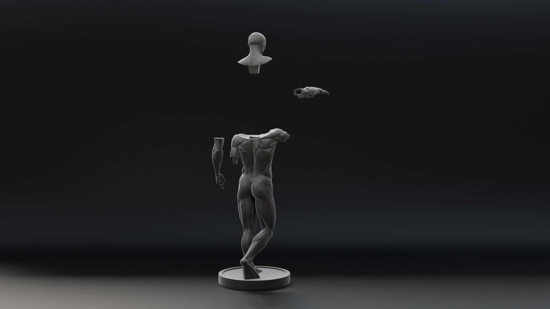 Houdon Ecorche STL model with FBX file 3D print model_7