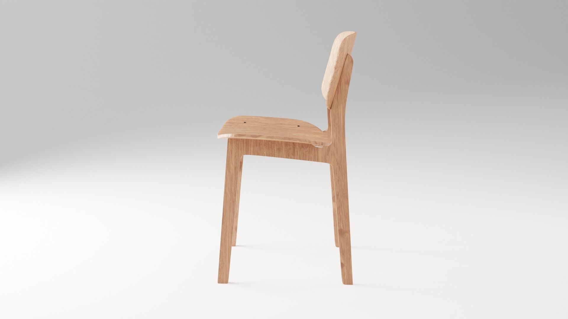 Wooden Chair 3D model_2