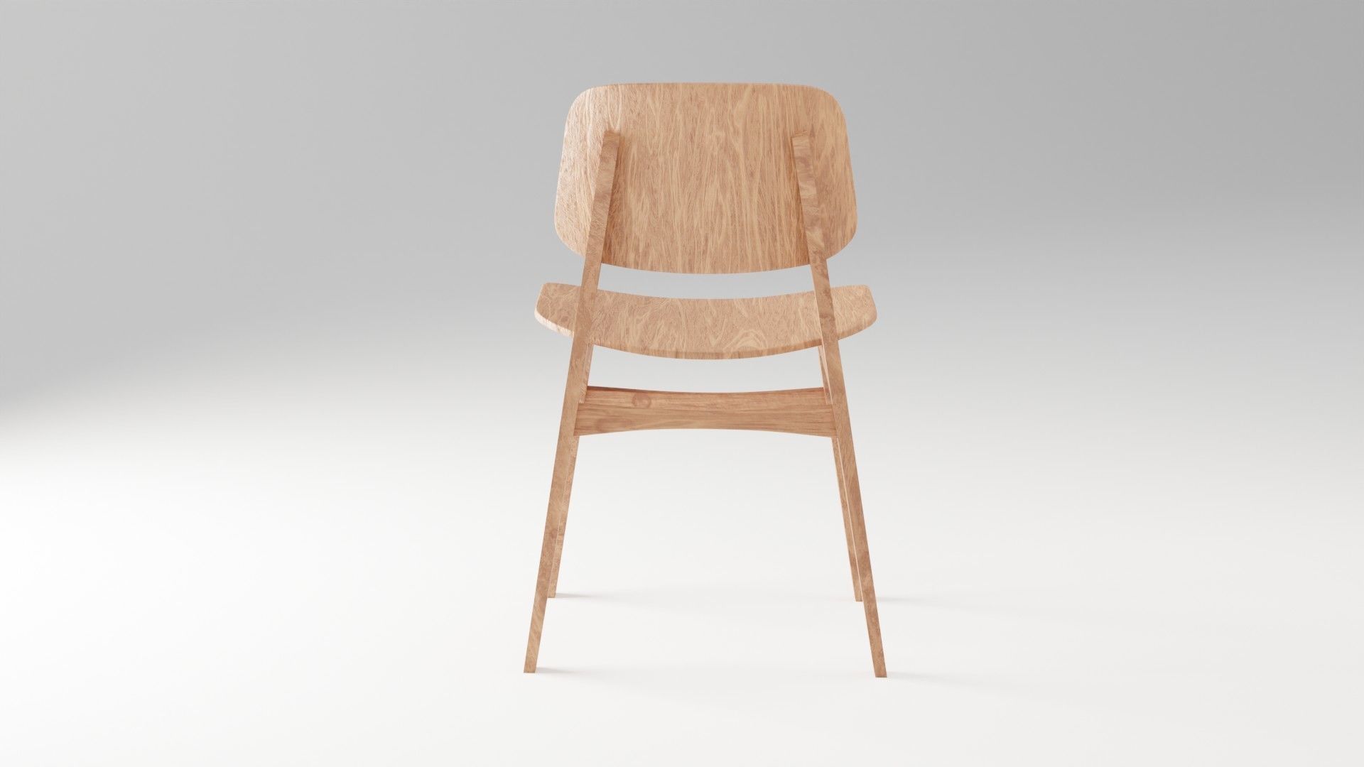 Wooden Chair 3D model_3