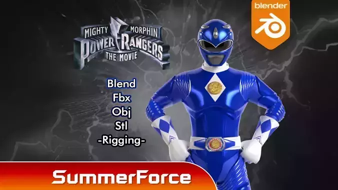 Blue Ranger - Mighty Morphin Power Rangers The Movie 3D model