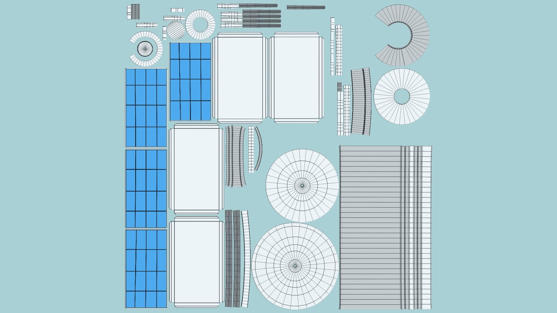 10 Satellites AZ Aluminum Collection - SciFi Space Design _24