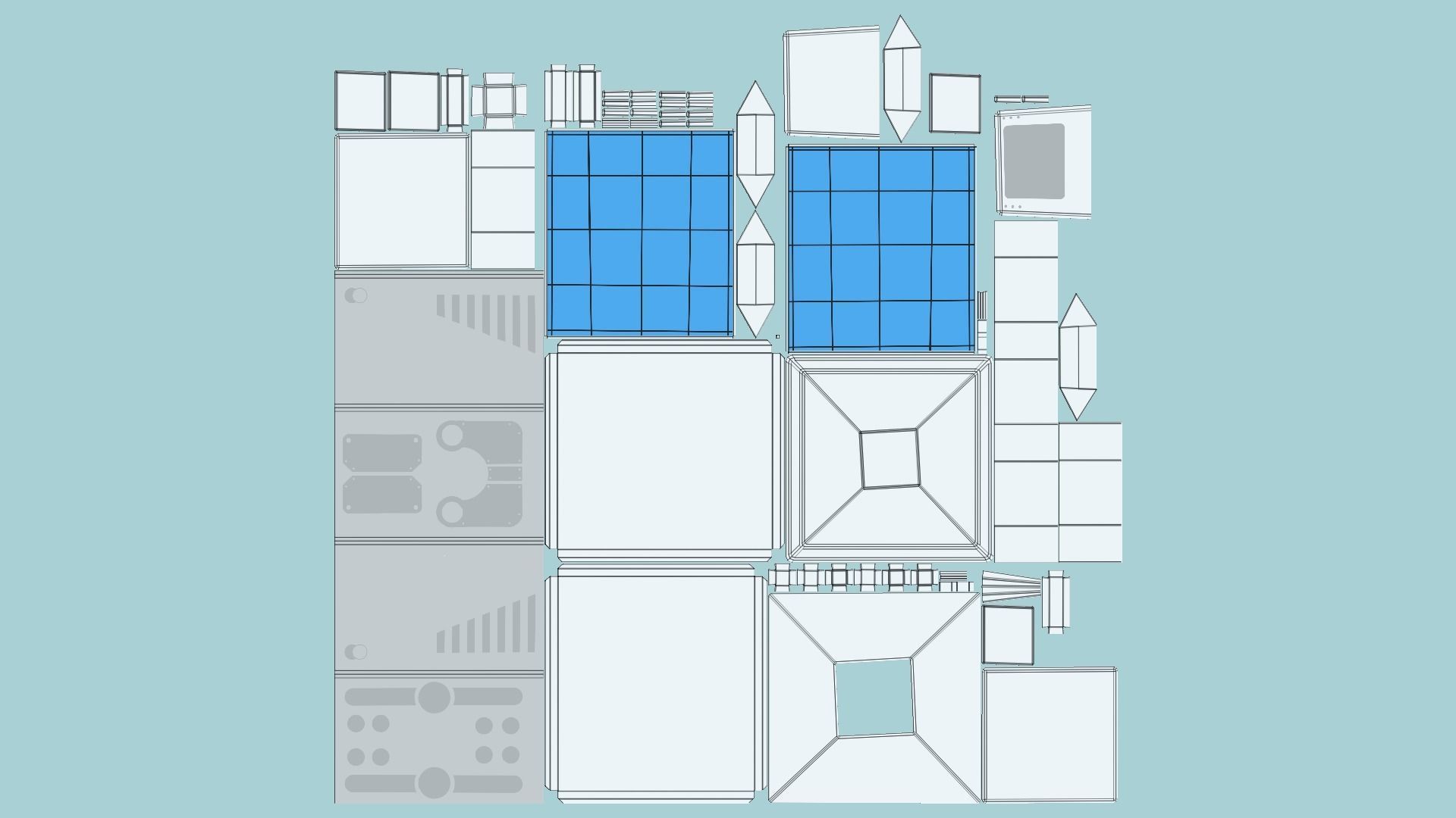 10 Satellites AZ Aluminum Collection - SciFi Space Design _28