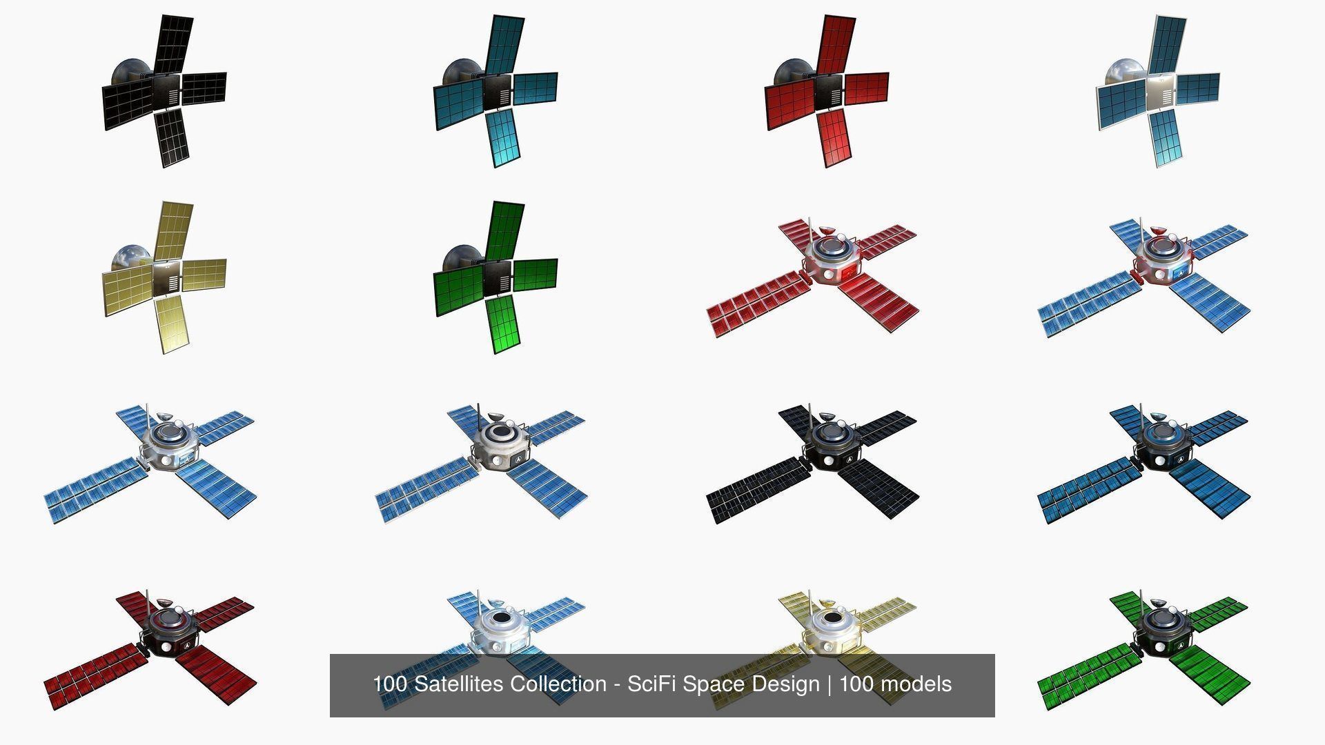 100 Satellites Collection - SciFi Space Design _9