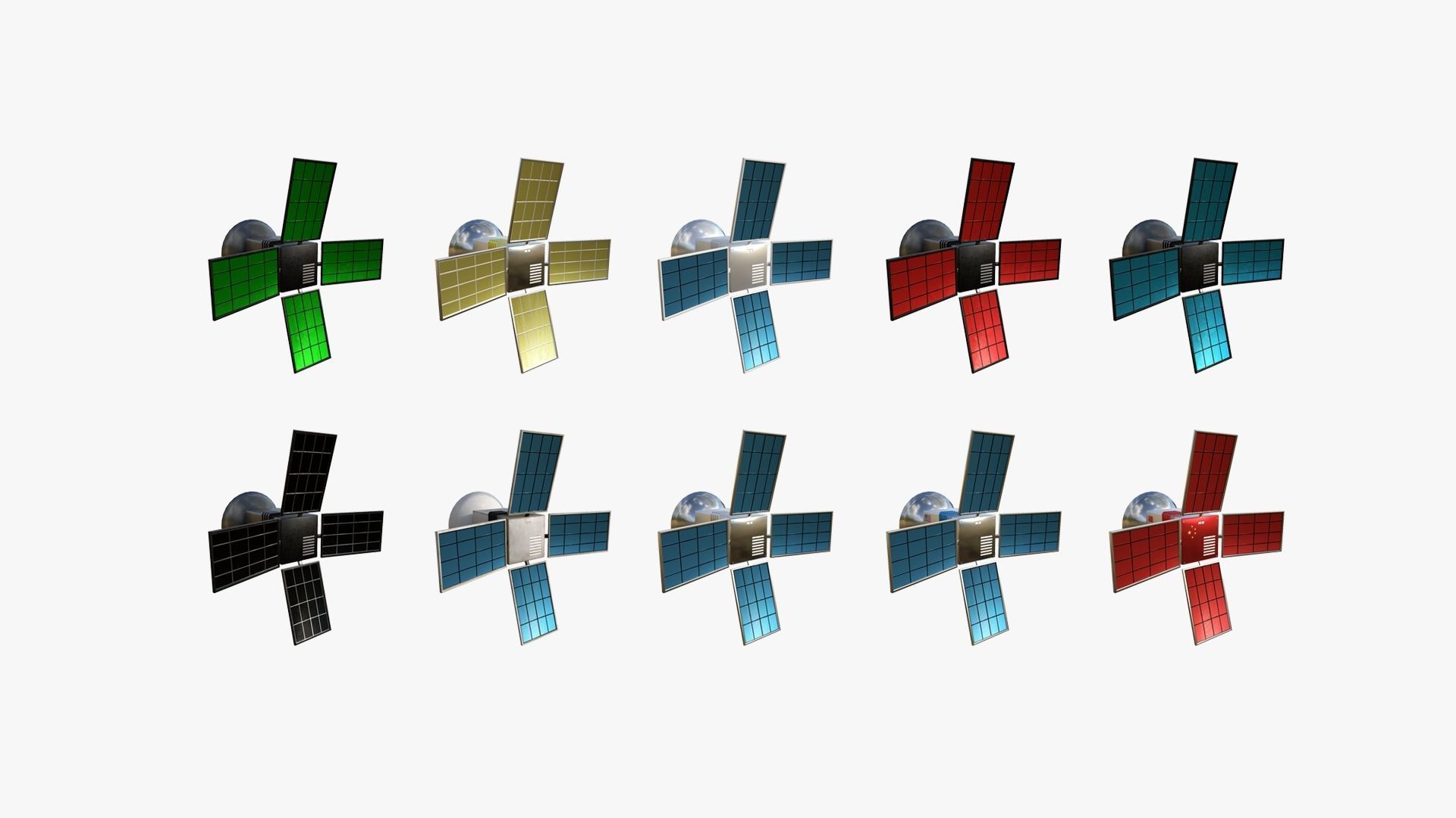 100 Satellites Collection - SciFi Space Design _14