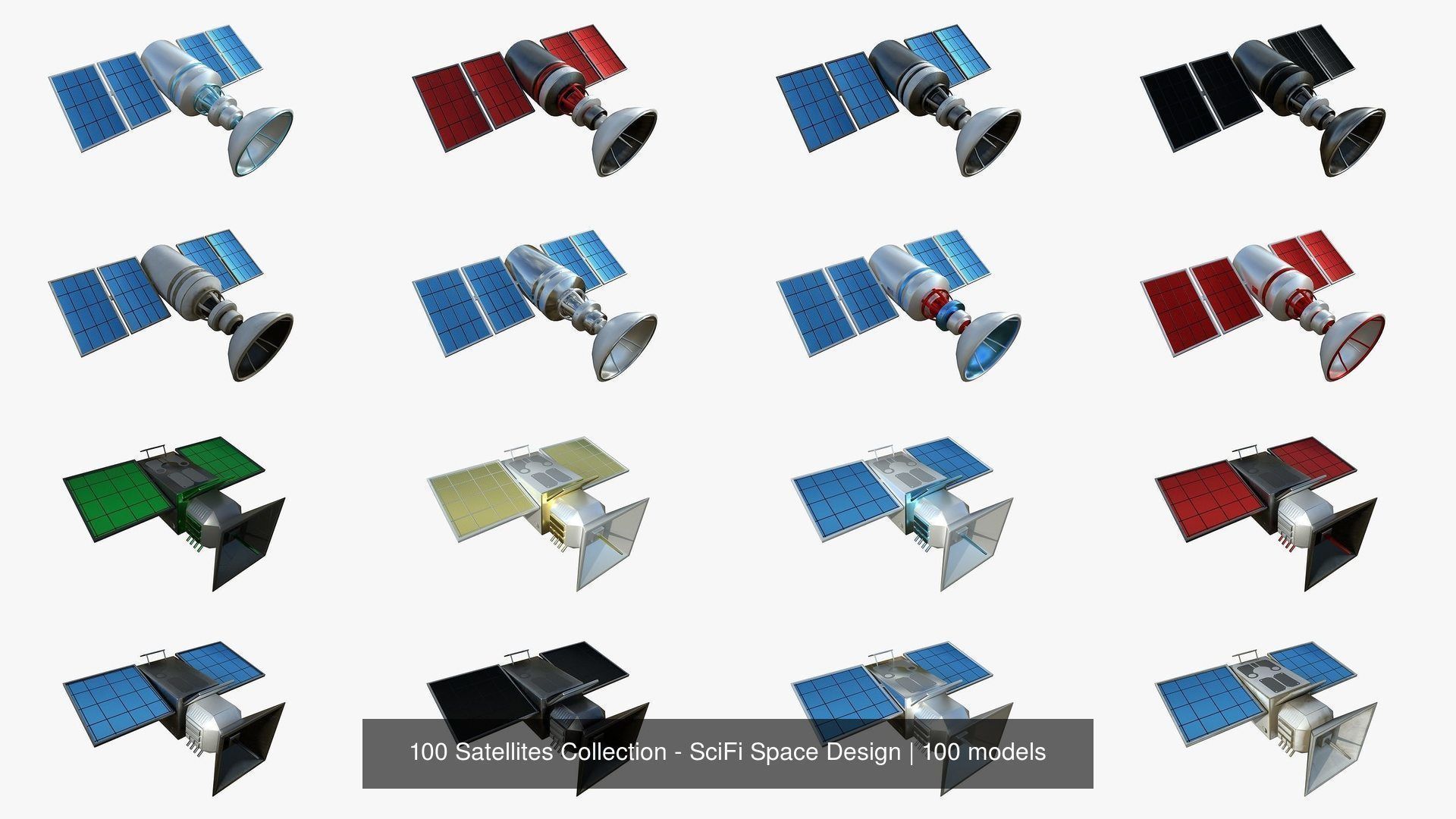 100 Satellites Collection - SciFi Space Design _5