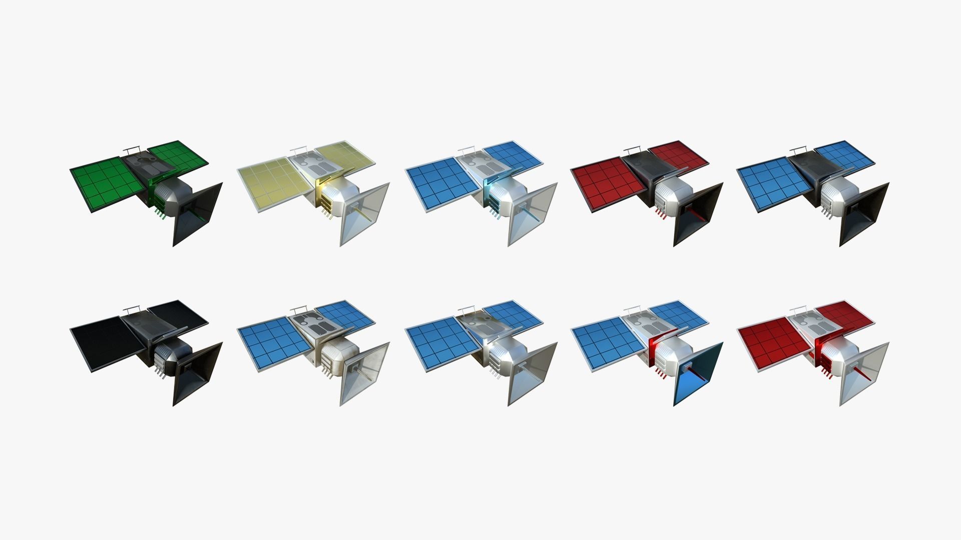 100 Satellites Collection - SciFi Space Design _10