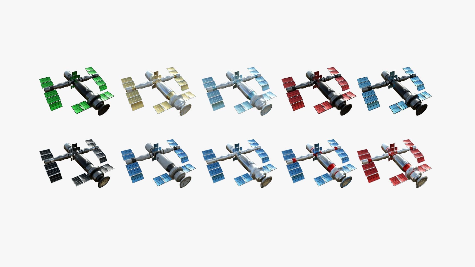 100 Satellites Collection - SciFi Space Design _12