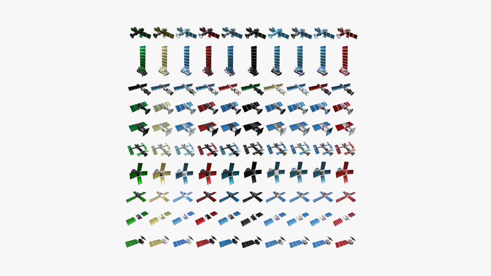 100 Satellites Collection - SciFi Space Design _0