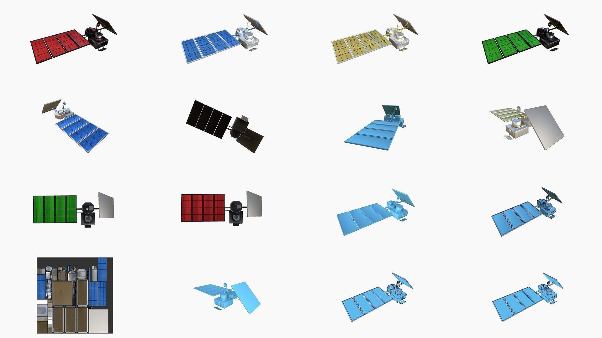 100 Satellites Collection - SciFi Space Design _23