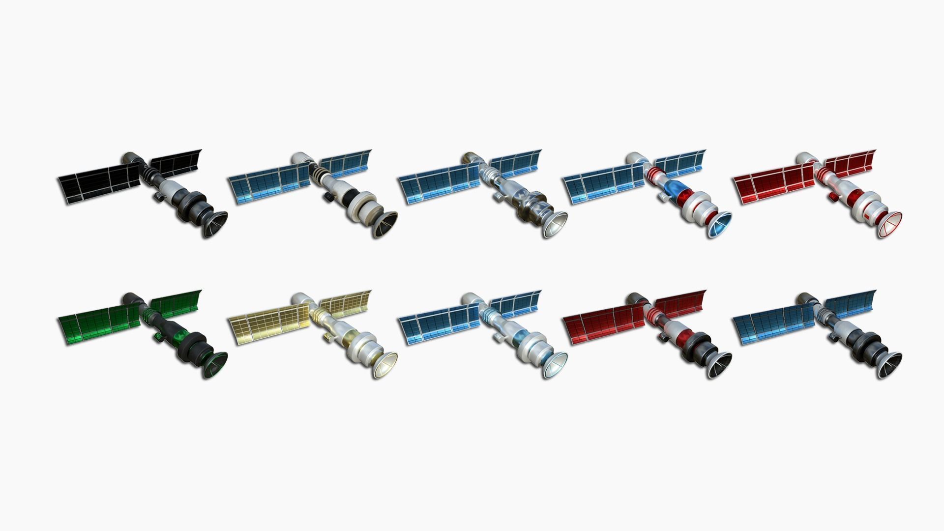 100 Satellites Collection - SciFi Space Design _6